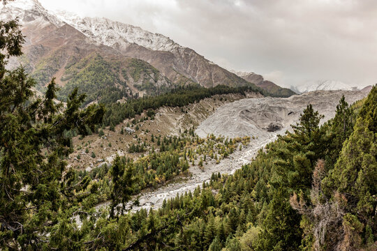 Rakhiot glacier near Fairy Meadows in the Gilgit-Baltistan region in Pakistan