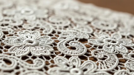 Delicate lace pattern close-up