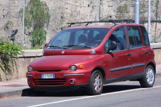 MESSINA, ITALY - AUGUST 13, 2024: Fiat Multipla ugly family car parked in Messina town of Sicily island, Italy.