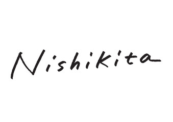 手書き風筆記体で書かれた『Nishikita』の英字デザイン文字｜西宮北口, 日本語表記, 英字, 筆記体, 手書き
