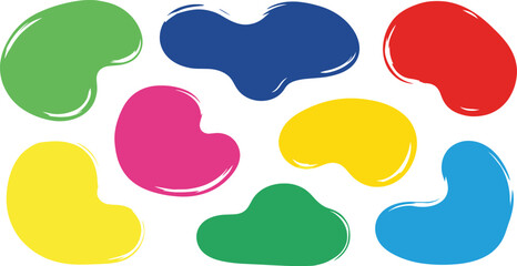 Abstract blob shape organic vector elements in pastel beige pink colors. Wavy liquid irregular forms in simple minimalistic style.