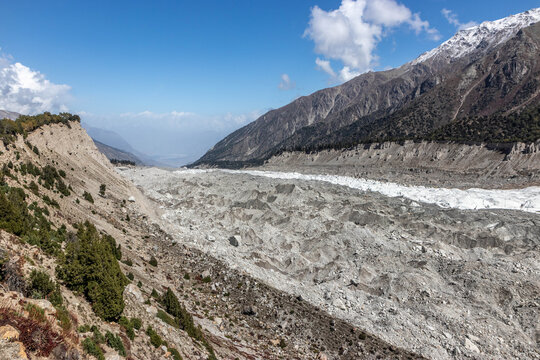 Rakhiot glacier under Nanga Parbat mountain in Gilgit-Baltistan region in Pakistan