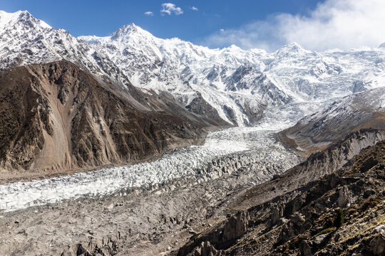 Rakhiot glacier under Nanga Parbat mountain in Gilgit-Baltistan region in Pakistan