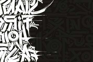 Calligraphy abstract lettering background, grunge design composition, print design.