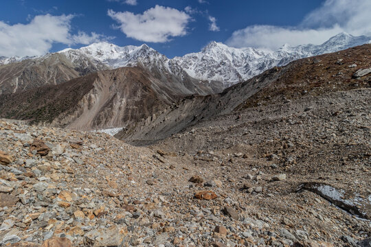 Ganalo glacier under Nanga Parbat mountain in Gilgit-Baltistan region in Pakistan