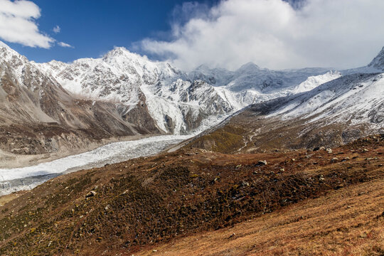 Location of Rakhiot Base Camp under Nanga Parbat mountain in Gilgit-Baltistan region in Pakistan