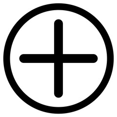 Obraz premium Plus Add Symbol Circle Outline Icon Isolated PNG