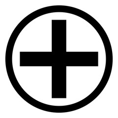 Obraz premium Bold Plus Add Icon Circle Shape Isolated PNG