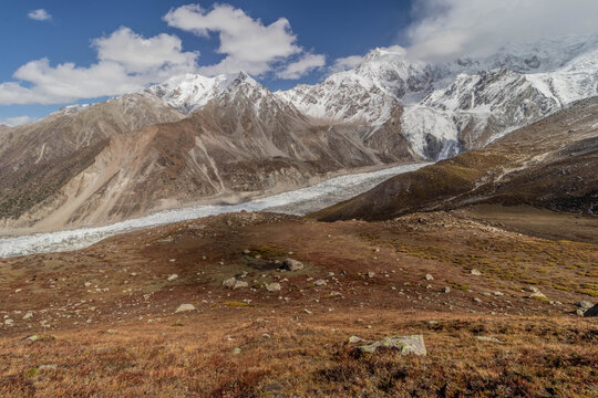 Location of Rakhiot Base Camp under Nanga Parbat mountain in Gilgit-Baltistan region in Pakistan