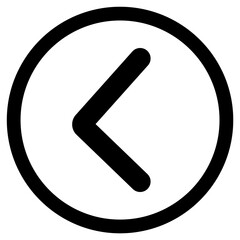 Left Arrow Back Navigation Icon Circle Interface Symbol Isolated PNG