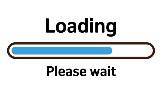 Loading progress bar with please wait message