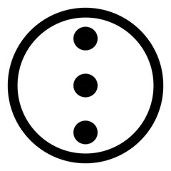 More Options Vertical Dots Menu Icon in Circle, Settings and Navigation Symbol
