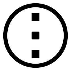 More Options Vertical Dots Menu Icon in Circle, Settings and Navigation Symbol