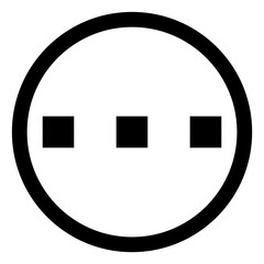 More Options Horizontal Dots Menu Icon in Circle, Ellipsis Navigation Symbol