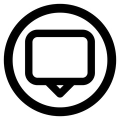 Chat Message Bubble Icon in Circle, Communication and Conversation Symbol for UI