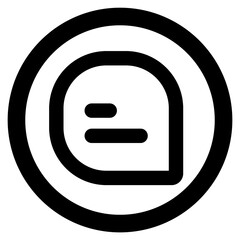 Comment Message Bubble Icon in Circle, Chat and Communication Symbol for UI