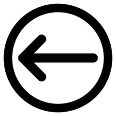 Black Left Arrow Inside Circle Icon Animation on White Background