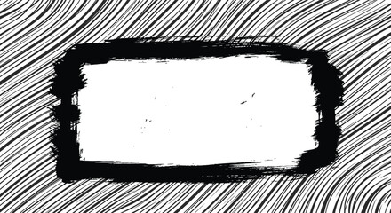 Box brush stroke frames line, Text box outline frame, Grunge paint brush square shapes in Hand-drawn style set, Brush borders Vector illustration