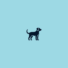 Dog silhouette logo Icon flat vector design