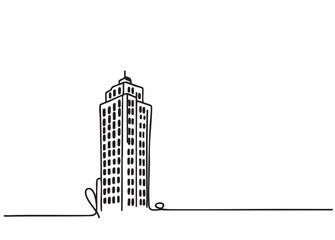 doodles High rise building sketch. Line art