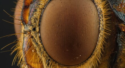 Extreme close up reveals intricate details of insect compound eye structure