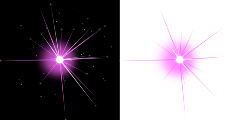 Futuristic Glowing Pink Starburst and Pixelated Geometric Explosion