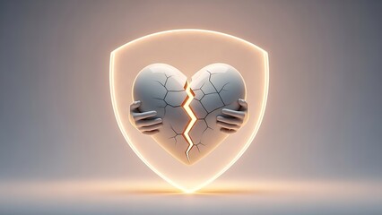 Protecting a broken heart with a shield of care and love