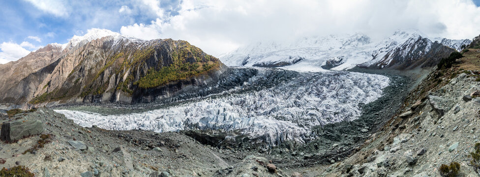 Minapin glacier under Rakaposhi mountain, Gilgit-Baltistan region of Pakistan