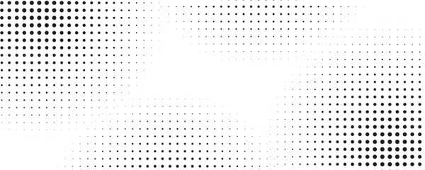 Grunge halftone gradient background. Faded grit noise texture. White and black sand wallpaper. Retro pixelated backdrop. Anime or manga style comic overlay. Vector graphic design textured template