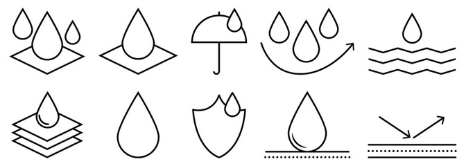 Waterproof line icons