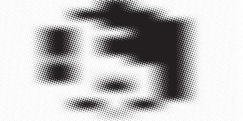 Fototapeta premium Halftone dotted abstract background. Grain gradient texture background with dots. Noise Stipple pointillism pattern. Sand, grain, grunge stipple effect. Abstract texture, engraved overlay. Vector