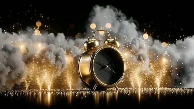 Time Pressure Concept with Alarm Clock and Fiery Explosion