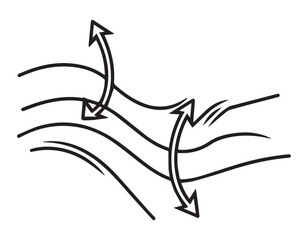 Hand drawn flow exchange arrows icon