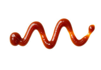 A vibrant red ketchup swirl design isolated and perfect for creative projects on transparent background.