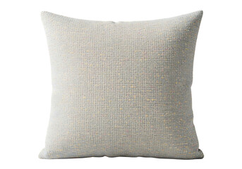 Detailed white textured cushion mockup ideal for showcasing designs on transparent background.