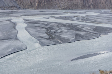 Aerial view of Hunza river, Gilgit-Baltistan region of Pakistan