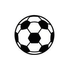 Black and white vector illustration of a soccer ball. Ideal for sports designs, digital icons, athletic promotions, and active lifestyle content, symbolizing universal play and competition