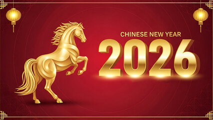 Golden horse for chinese new year 2026 celebration