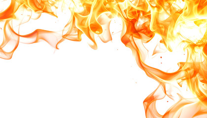 Dynamic fiery swirls on white