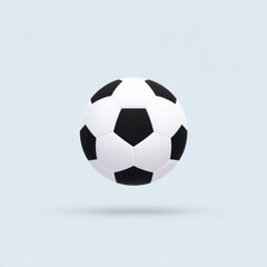 Fototapeta premium Soccer ball black white floating minimal background classic pattern isolated clean simple round sport equipment modern playful shadow soft light 3D render