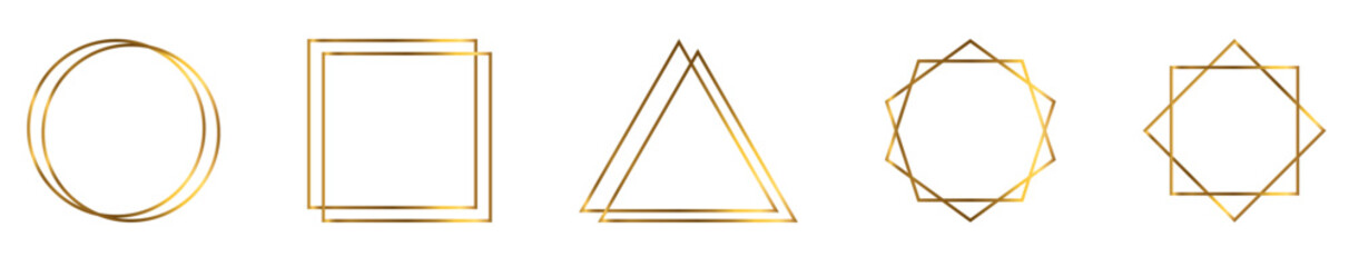Obraz premium Geometric golden frames set