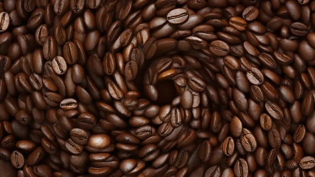 4K Coffee Swirl Forming Vortex Pattern &ndash; Cinematic Liquid Motion Close-Up/コーヒーが渦を巻く瞬間、ボルテックス模様が美しい4K映像

