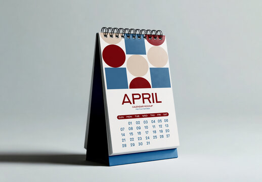 Desk Calendar Mockup Standing View
