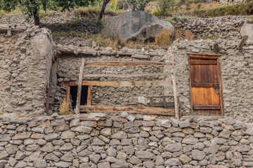 Stone house in Karimabad, Hunza valley, Gilgit-Baltistan region of Pakistan