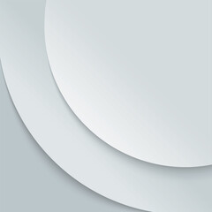 White paper background. Curved lines on a white background, shadow overlay, and volume