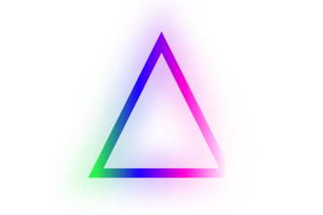 Abstract Neon Triangle with Glitch Effect and Vibrant Digital Colors