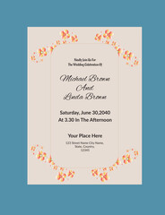 Elegant Floral Weding Card Template
