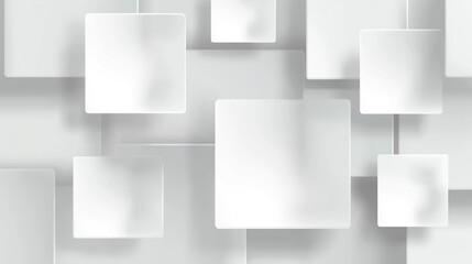 Creative arrangement of white squares on a light background in a modern design setting