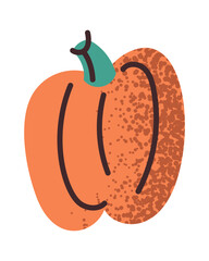 Orange pepper fresh veggie sticker