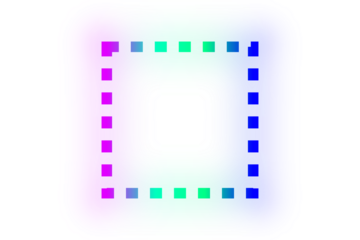 Vibrant Neon Gradient Glitch Art Frame Abstract Digital Element